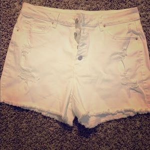 White jean shorts